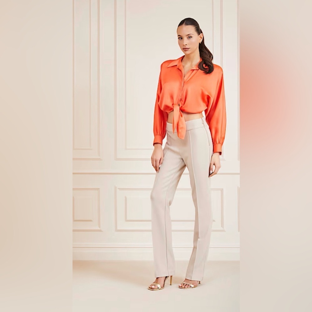 New Marciano Women front knot tie blouse